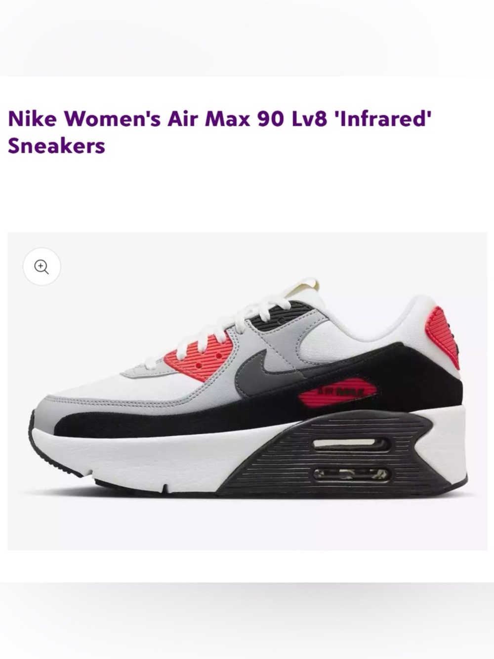 Nike Women's Air Max 90 Lv8 'Infrared' Sneakers
